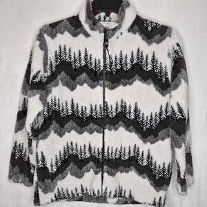 Vintage Black Mountain Outdoor Full Zip Fleece Size Medium